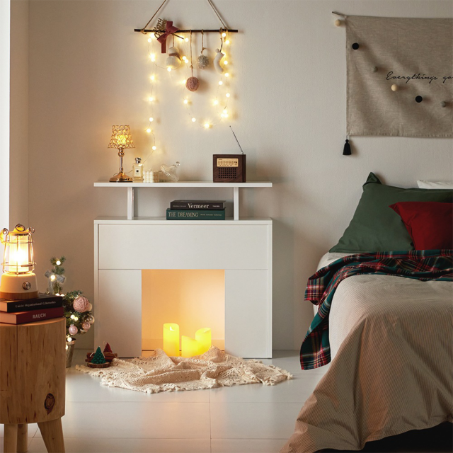 Fireplace Console Shelf White 3D Model .c4d .max .obj .3ds .fbx .stl .blend 