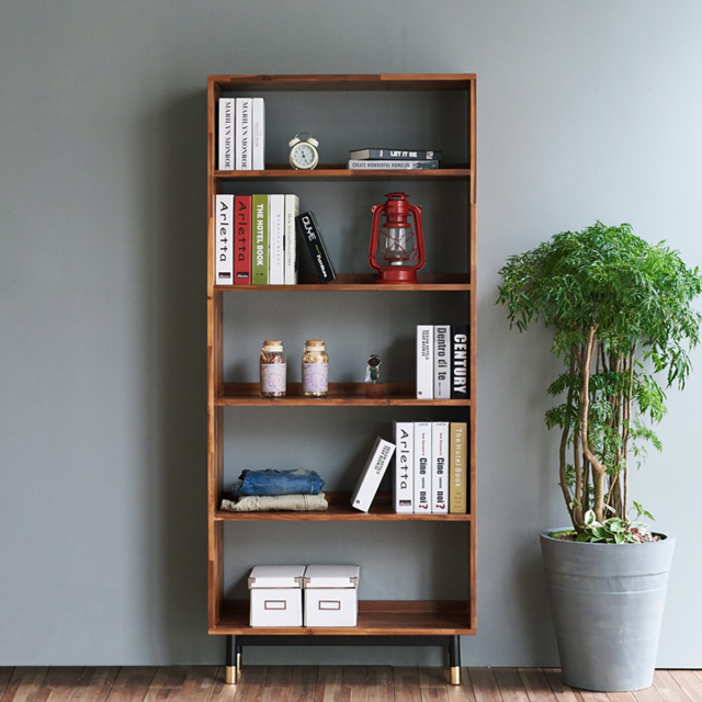 Dwell acacia solid wood 5 tier bookshelf 3D मॉडल .c4d .max .obj .3ds .fbx .stl .blend 