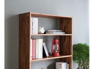 Dwell acacia solid wood 5 tier bookshelf 3D मॉडल