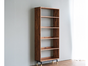 Dwell acacia solid wood 5 tier bookshelf 3D मॉडल