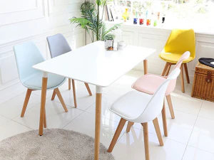 Elon HPM White Wood Dining Table 3D Model