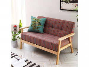 Leo 2-person leather solid wood sofa 3D Model