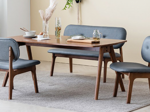 Wood Dining Table Set 3D Model