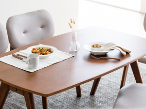 Wood Dining Table Set 3D Model