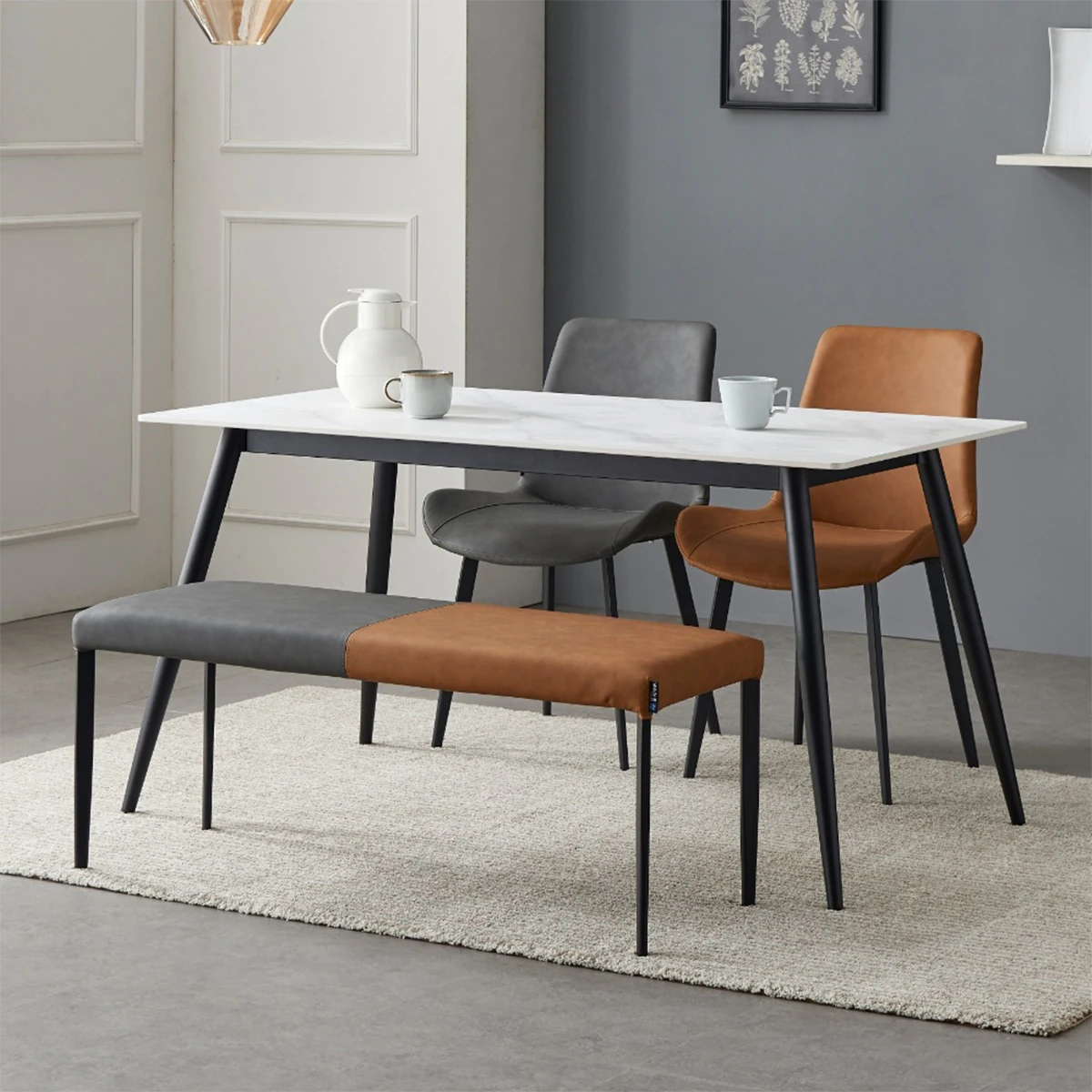 Ceramic dining table set 3D Model .c4d .max .obj .3ds .fbx .stl .blend 