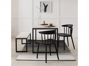 White marble dining table set Modelo 3D