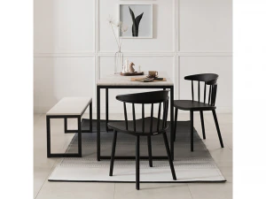 White marble dining table set 3D Model