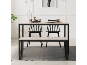 White marble dining table set Modelo 3D