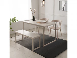 White marble dining table set 3D Model