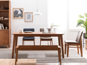 Solid wood dining table set 3Dモデル