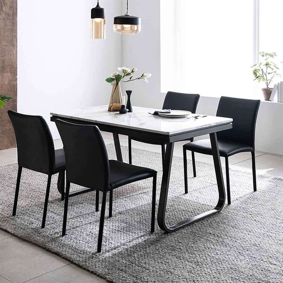 Verdi marble dining table set 3D Model .c4d .max .obj .3ds .fbx .stl .blend 