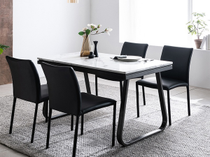 Verdi marble dining table set Model 3D