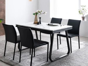 Verdi marble dining table set 3D Model