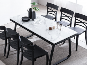 Verdi marble dining table set Model 3D