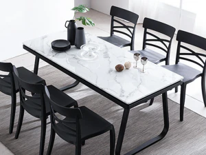 Verdi marble dining table set 3D Model