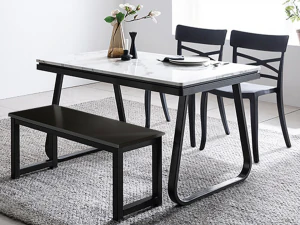 Verdi marble dining table set 3D Model