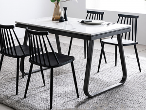 Verdi marble dining table set Model 3D