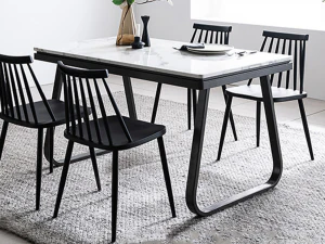 Verdi marble dining table set 3D Model