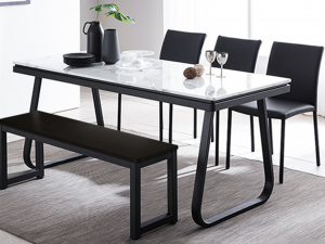 Verdi marble dining table set Model 3D