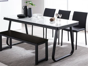 Verdi marble dining table set 3D Model