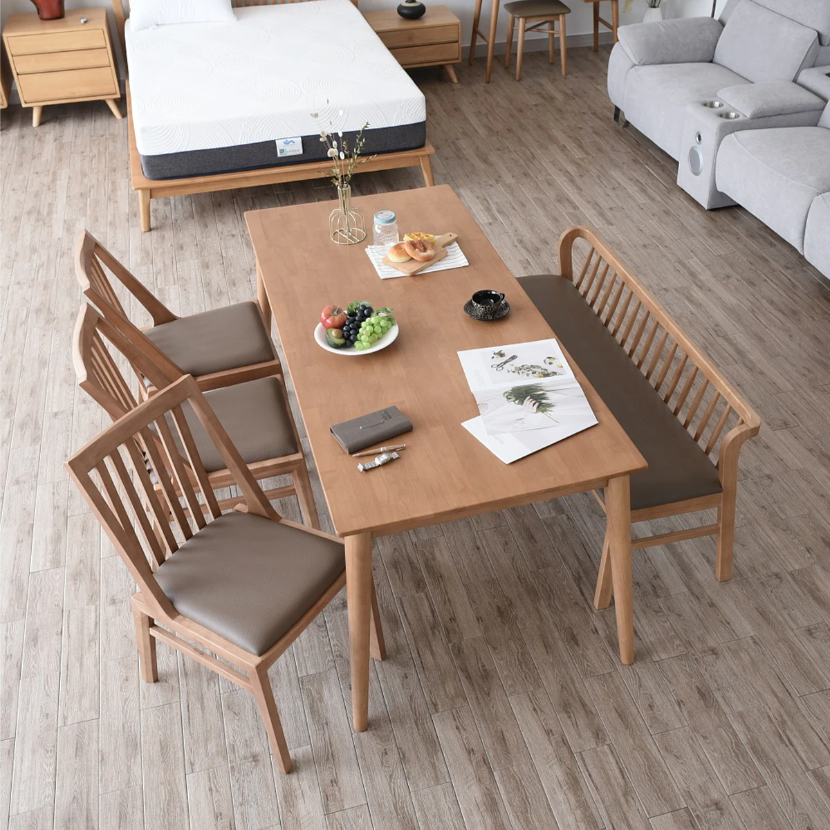 Freesia Dining Table Set 3D Model .c4d .max .obj .3ds .fbx .stl .blend 
