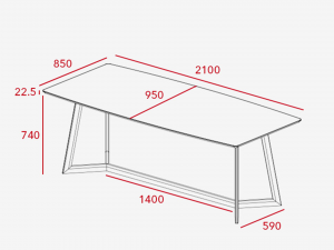 Morini table 2100 width Modèle 3D