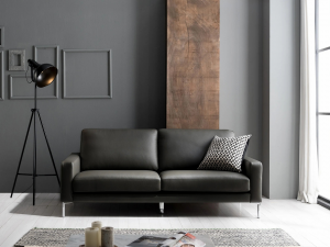 Natural cotton leather cowhide sofa Model 3D