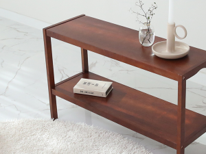 Solid wood brownie bench 2-tier shelf 80cm Modèle 3D