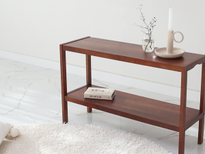 Solid wood brownie bench 2-tier shelf 80cm Modèle 3D