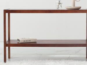Solid wood brownie bench 2-tier shelf 80cm Modèle 3D