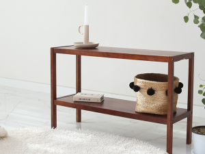 Solid wood brownie bench 2-tier shelf 80cm Modèle 3D