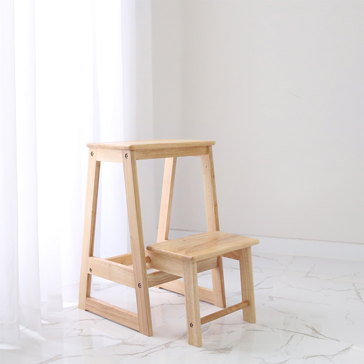 Solid wood online folding step stool