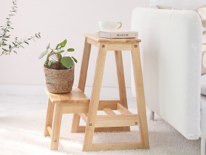 Solid wood 2-tier folding step stool Modello 3D