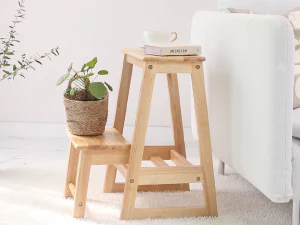 Solid wood 2-tier folding step stool 3D Model