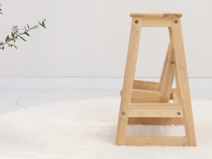 Solid wood 2-tier folding step stool 3D Model