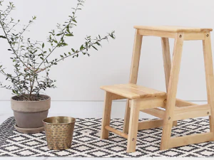 Solid wood 2-tier folding step stool 3D Model