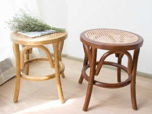 Solid wood grain rattan stool 3D मॉडल