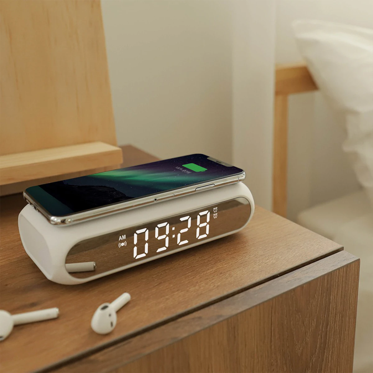 Wireless charging mood light LED table clock 3D Model .c4d .max .obj .3ds .fbx .stl .blend 