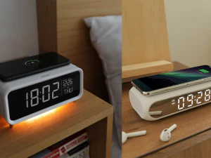 Wireless charging mood light LED table clock 3D Model