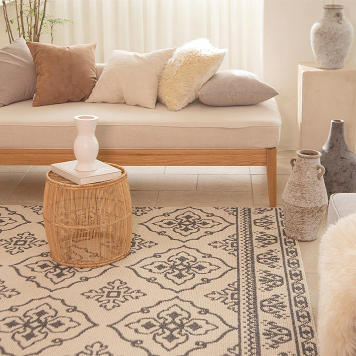 Moroccan sisal rug 3D Model .c4d .max .obj .3ds .fbx .stl .blend
