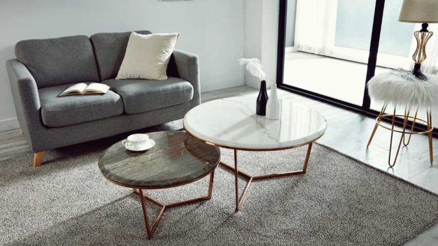 Rose Gold Round Sofa Living Room Table 3D Model .c4d .max .obj .3ds .fbx .stl .blend 