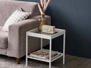 Dwupoziomowy szklany stolik boczny Model 3D