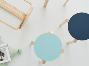 Round stool wooden chair Modèle 3D