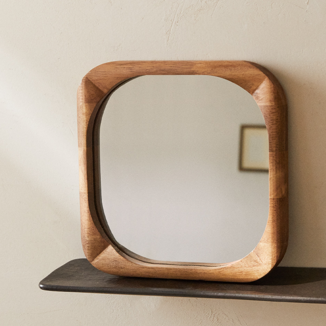 Wood Square Mirror Modello 3D .c4d .max .obj .3ds .fbx .stl .blend 