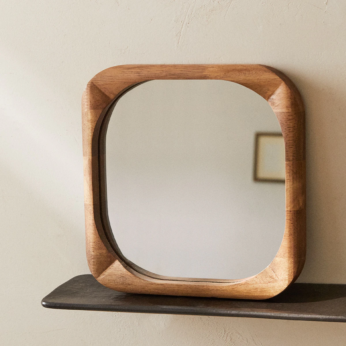 Wood Square Mirror 3D Model .c4d .max .obj .3ds .fbx .stl .blend 