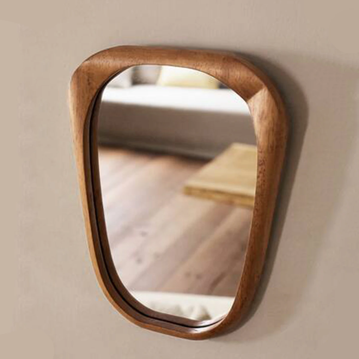 Wood rectangular mirror 3D Model .c4d .max .obj .3ds .fbx .stl .blend 