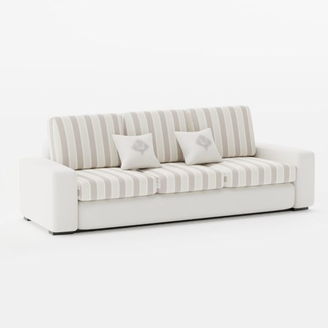 Sofa John 3 seats modern fabric Modello 3D .c4d .max .obj .3ds .fbx .stl .blend