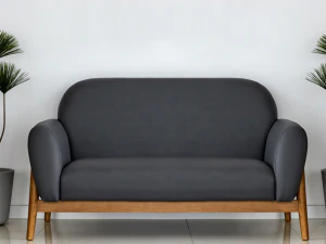 Artificial leather sofa for two 3D Model