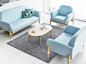 Artificial leather sofa for two Model 3D