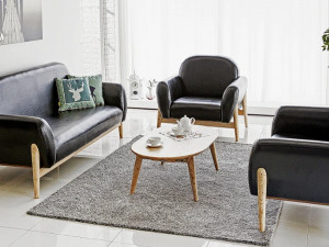 Artificial leather sofa for two Model 3D